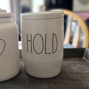 Rae Dunn HOLD Medium Canister